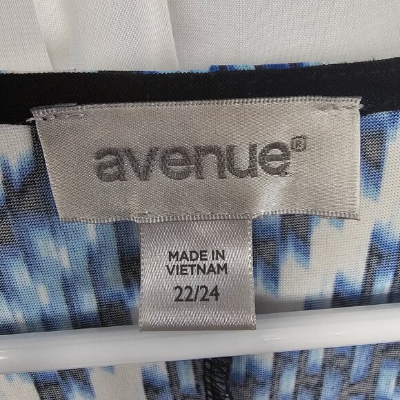 Avenue Blue White Chevron Aztec Sleeveless Midi Dress Beaded Boho 22/24 - Picture 10 of 13